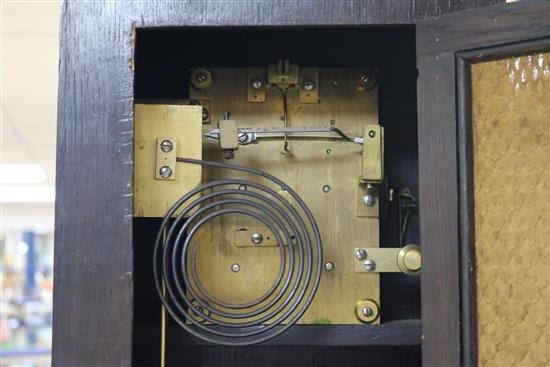 An oak twin fusee bracket clock height 44cm